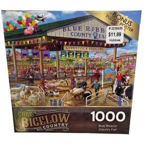 Chris Bigelow Country‎ 1000-Piece Puzzle Blue Ribbon County Fair By Rose Art